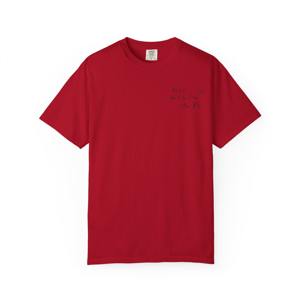 Smiley Sketch T-Shirt — 'Be You' Chest Script & Hand-Drawn Back Smiley