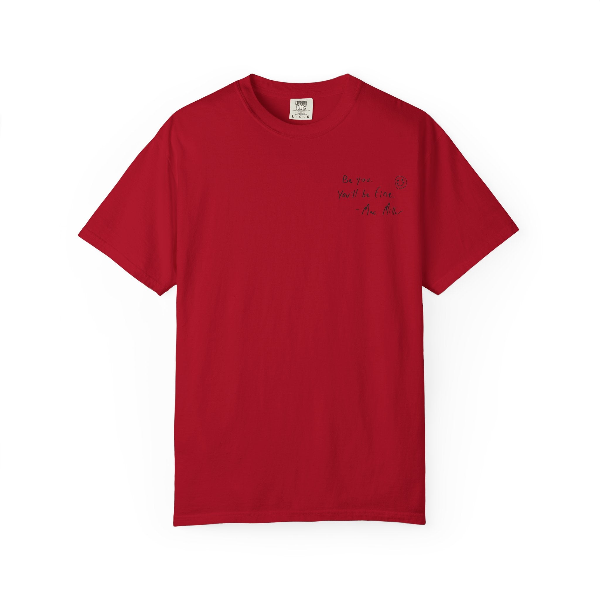 Smiley Sketch T-Shirt — 'Be You' Chest Script & Hand-Drawn Back Smiley