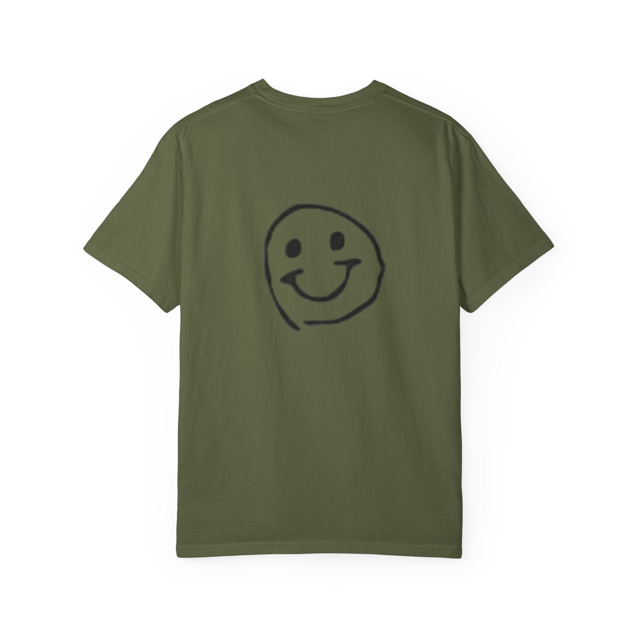 Smiley Sketch T-Shirt — 'Be You' Chest Script & Hand-Drawn Back Smiley