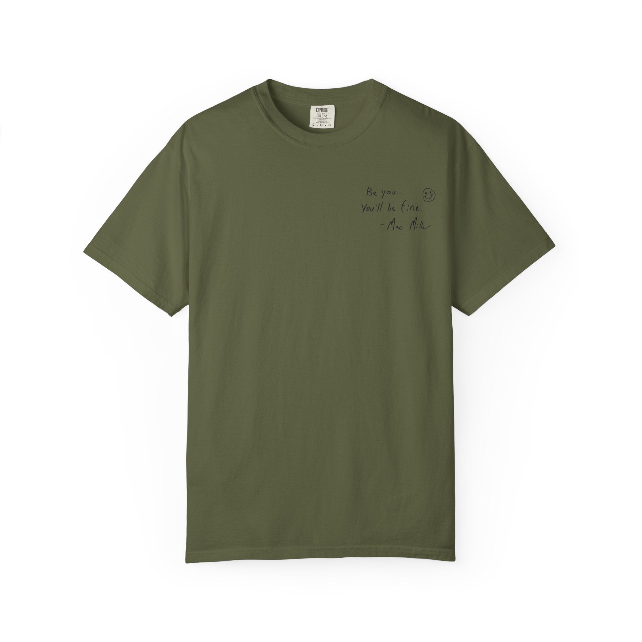 Smiley Sketch T-Shirt — 'Be You' Chest Script & Hand-Drawn Back Smiley