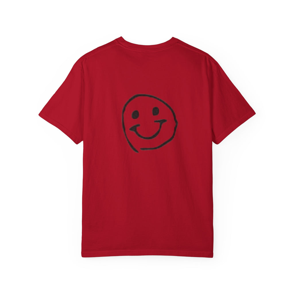 Smiley Sketch T-Shirt — 'Be You' Chest Script & Hand-Drawn Back Smiley