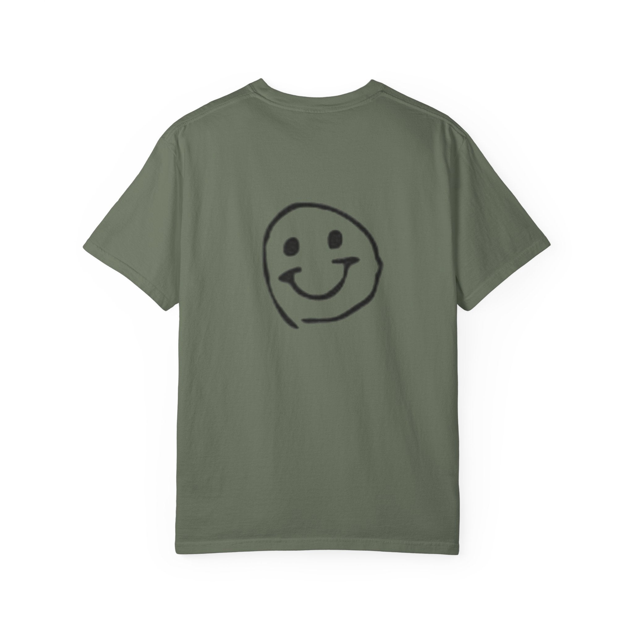 Smiley Sketch T-Shirt — 'Be You' Chest Script & Hand-Drawn Back Smiley