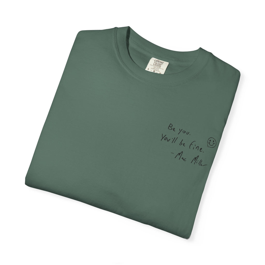 Smiley Sketch T-Shirt — 'Be You' Chest Script & Hand-Drawn Back Smiley