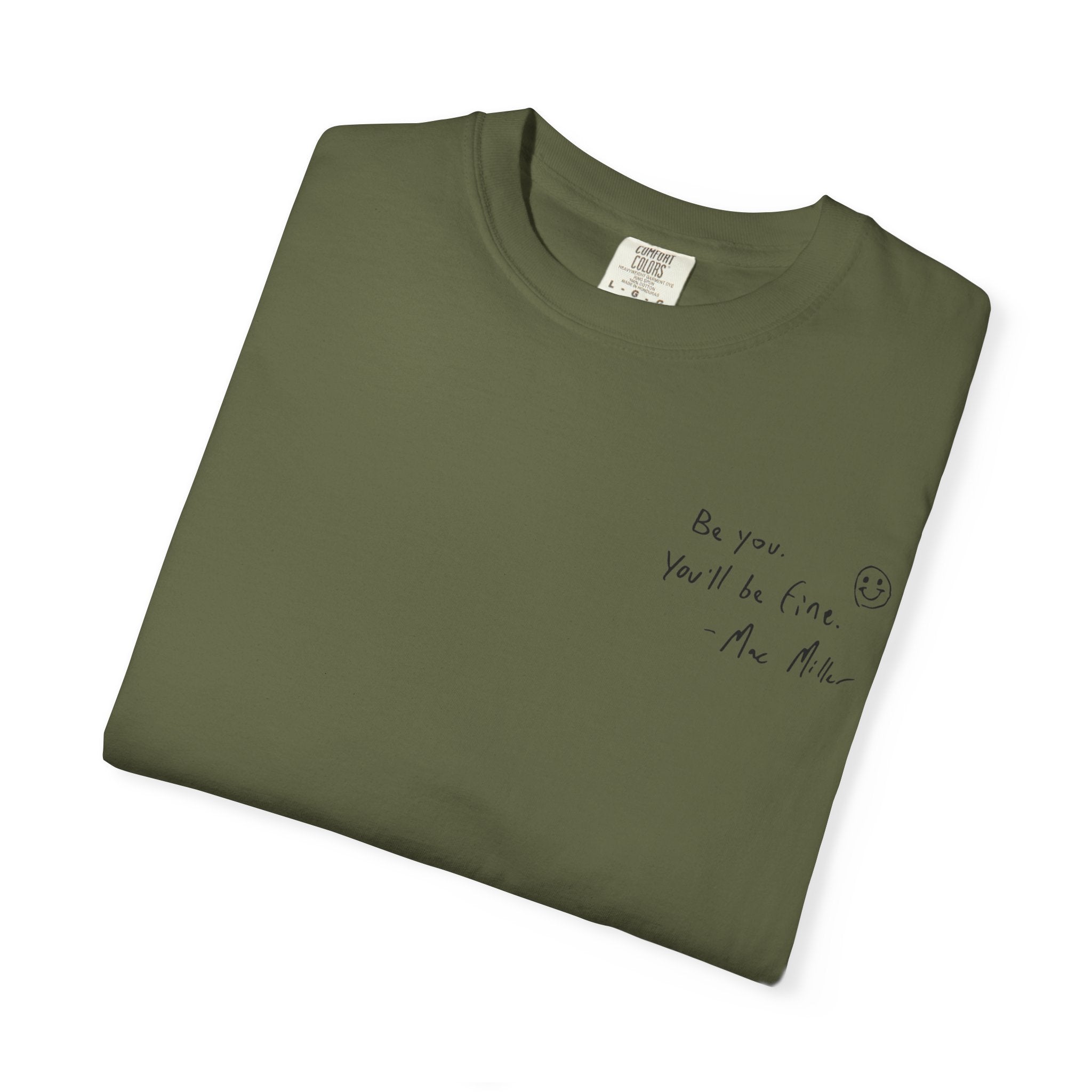 Smiley Sketch T-Shirt — 'Be You' Chest Script & Hand-Drawn Back Smiley
