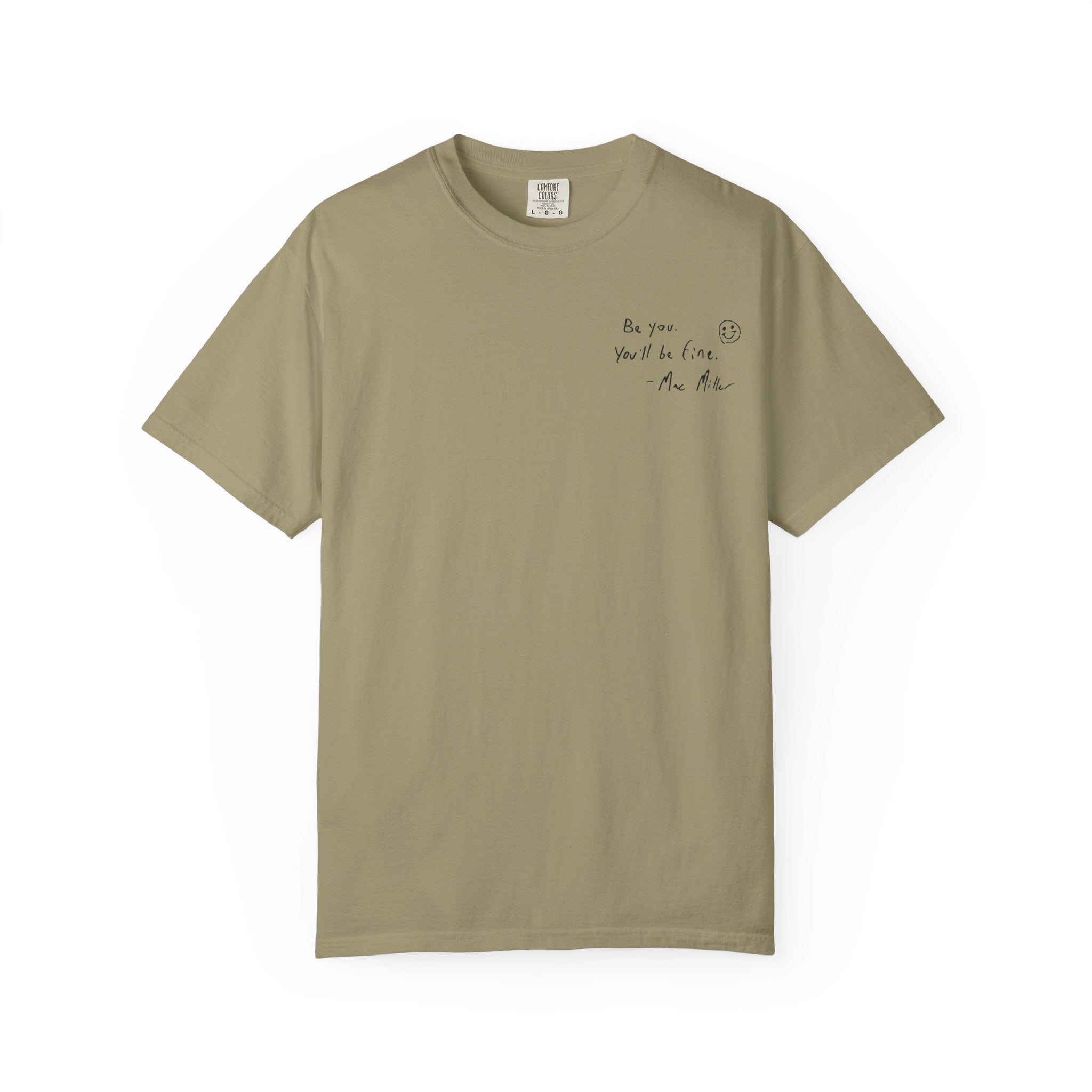 Smiley Sketch T-Shirt — 'Be You' Chest Script & Hand-Drawn Back Smiley