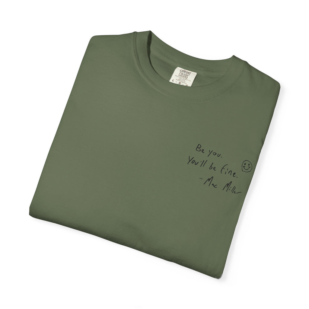 Smiley Sketch T-Shirt — 'Be You' Chest Script & Hand-Drawn Back Smiley