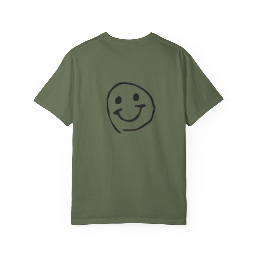Smiley Sketch T-Shirt — 'Be You' Chest Script & Hand-Drawn Back Smiley
