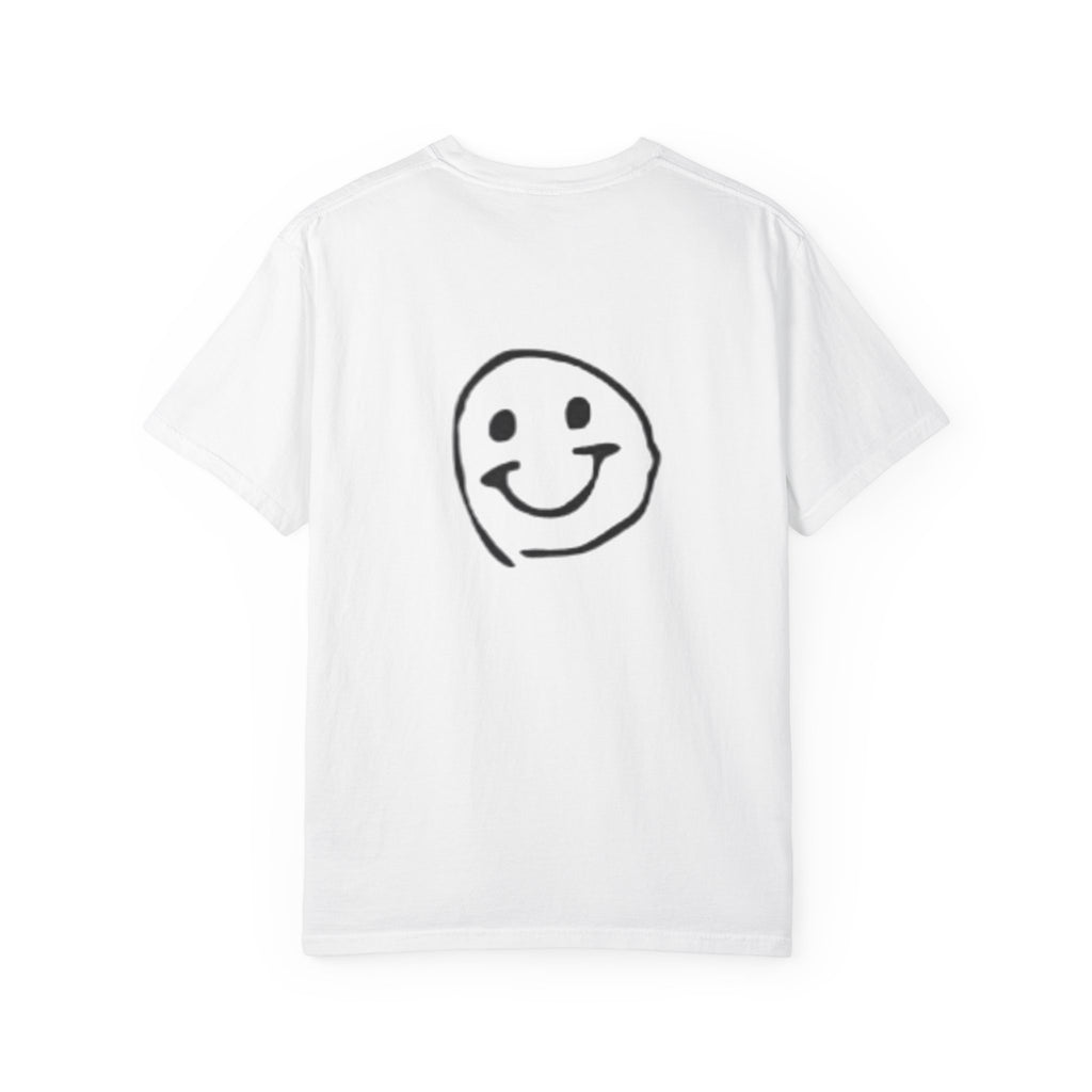 Smiley Sketch T-Shirt — 'Be You' Chest Script & Hand-Drawn Back Smiley