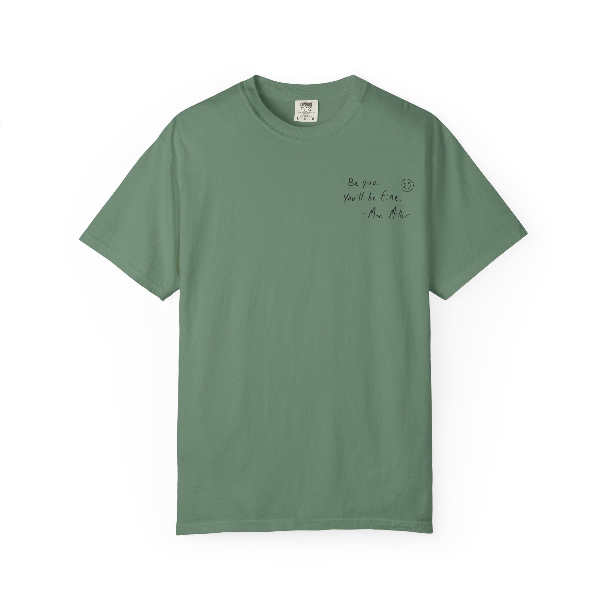 Smiley Sketch T-Shirt — 'Be You' Chest Script & Hand-Drawn Back Smiley