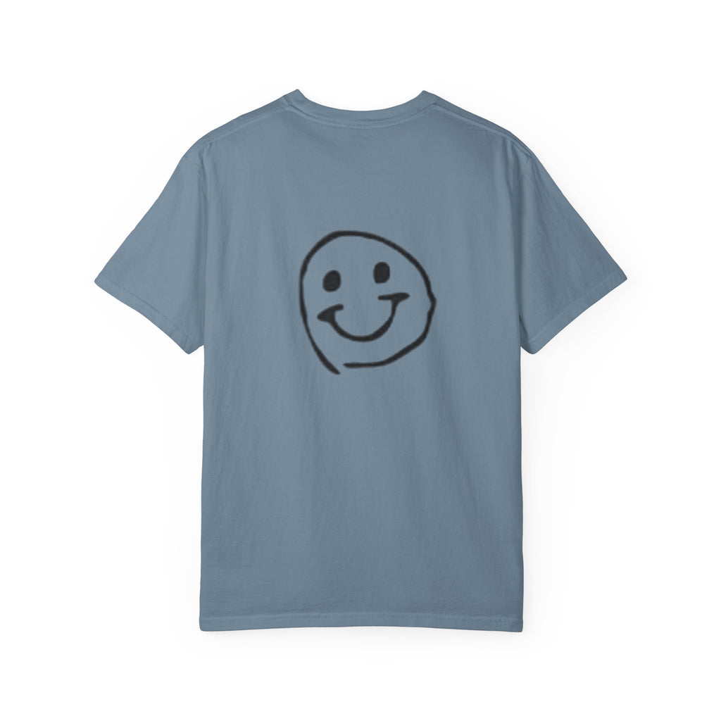 Smiley Sketch T-Shirt — 'Be You' Chest Script & Hand-Drawn Back Smiley