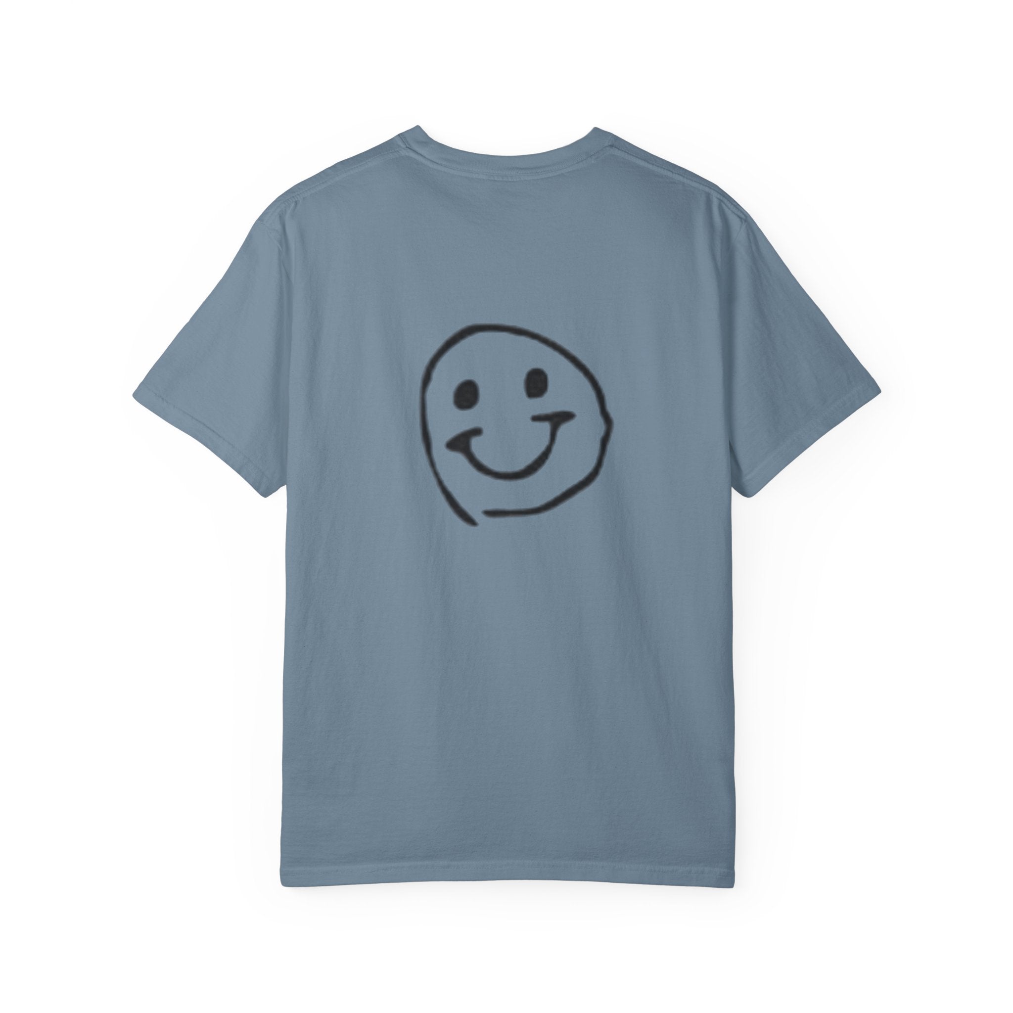 Smiley Sketch T-Shirt — 'Be You' Chest Script & Hand-Drawn Back Smiley