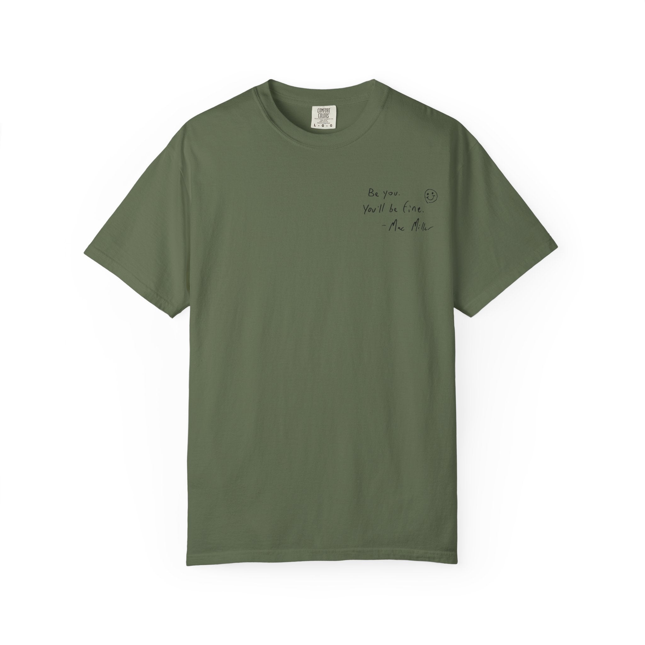 Smiley Sketch T-Shirt — 'Be You' Chest Script & Hand-Drawn Back Smiley