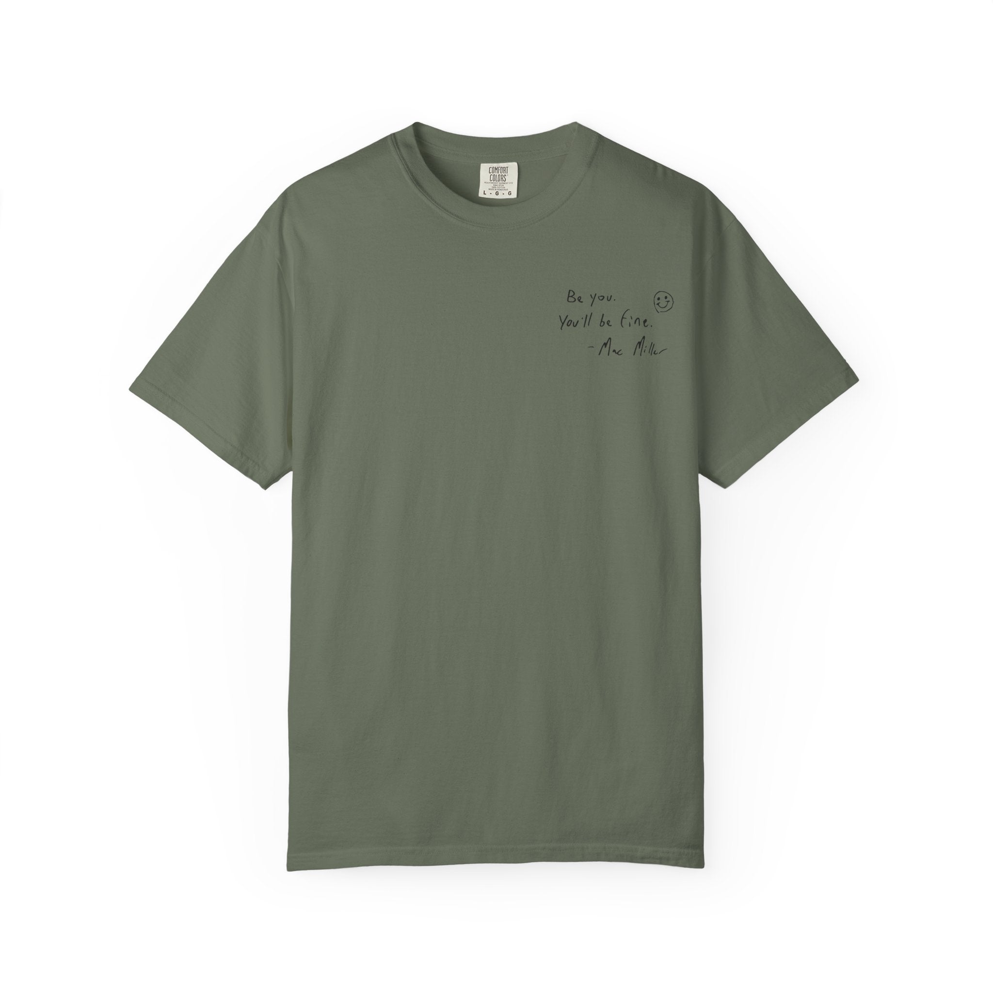 Smiley Sketch T-Shirt — 'Be You' Chest Script & Hand-Drawn Back Smiley