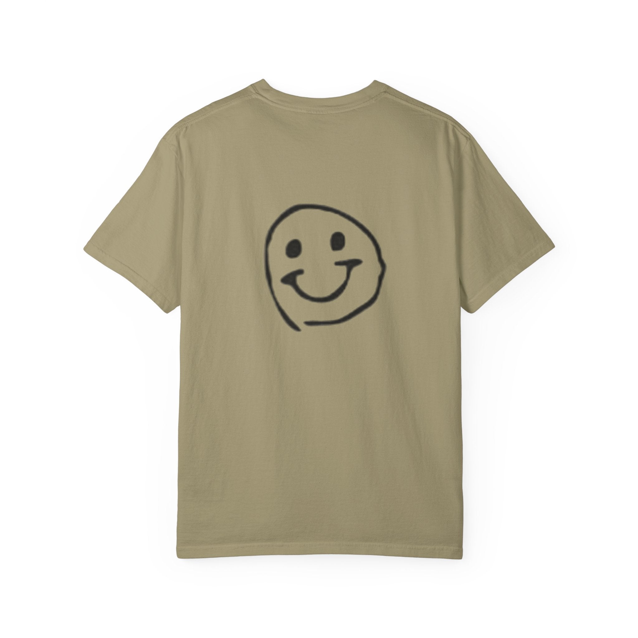 Smiley Sketch T-Shirt — 'Be You' Chest Script & Hand-Drawn Back Smiley