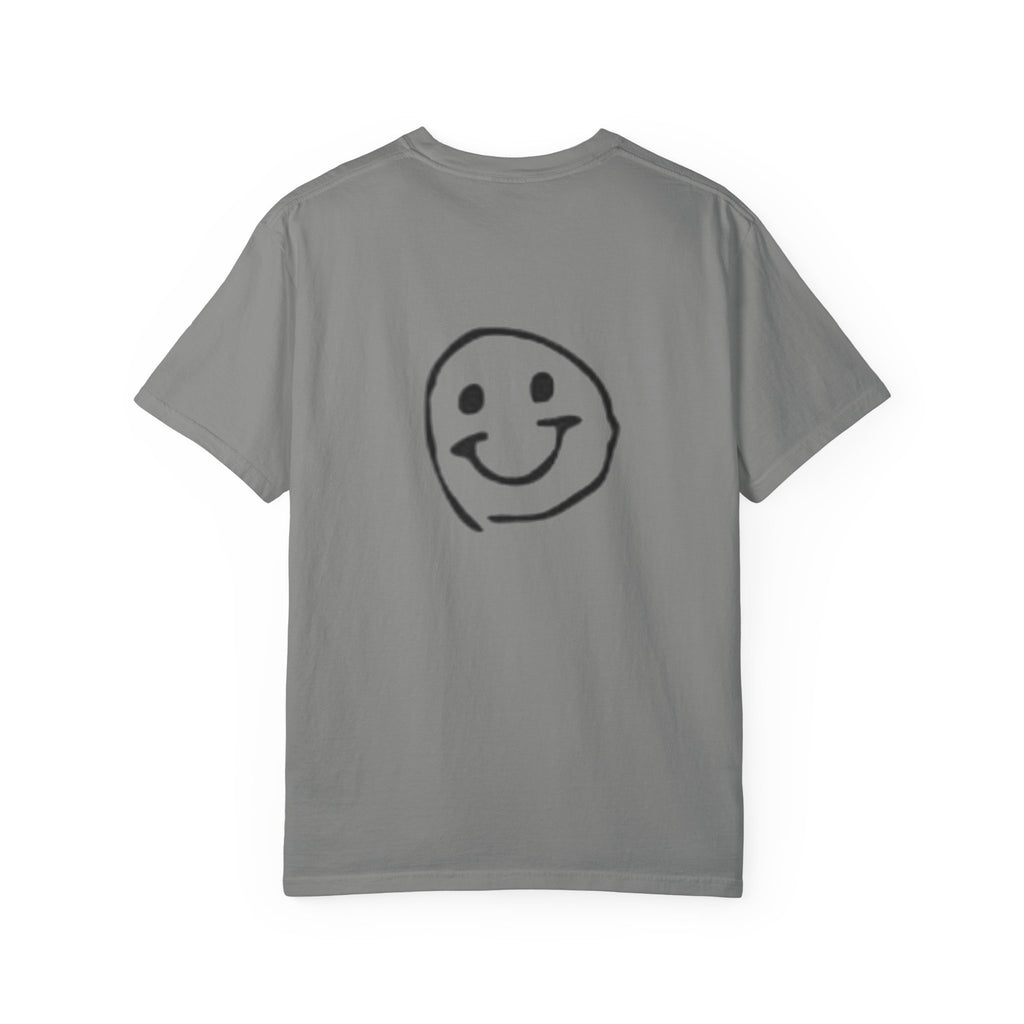 Smiley Sketch T-Shirt — 'Be You' Chest Script & Hand-Drawn Back Smiley