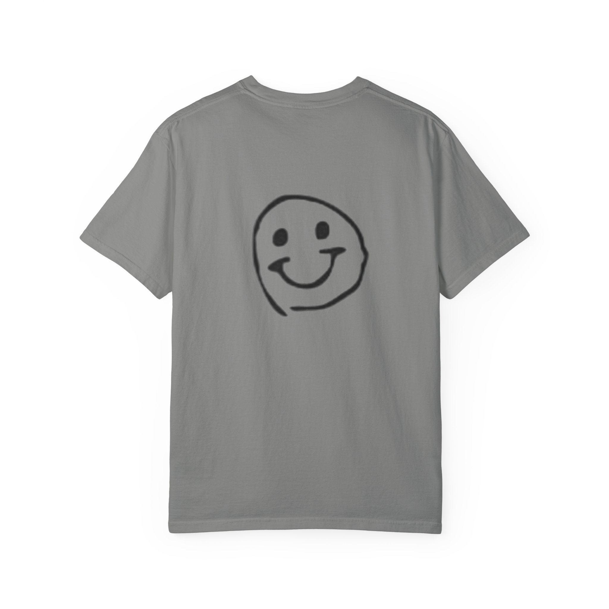 Smiley Sketch T-Shirt — 'Be You' Chest Script & Hand-Drawn Back Smiley