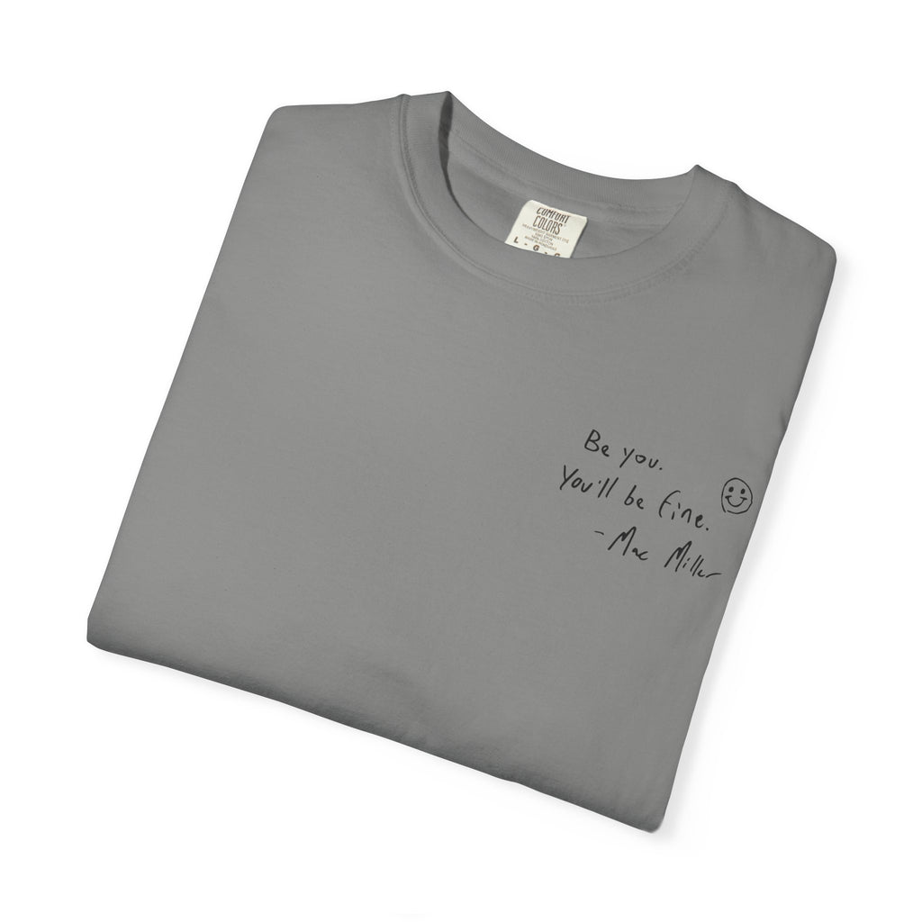 Smiley Sketch T-Shirt — 'Be You' Chest Script & Hand-Drawn Back Smiley