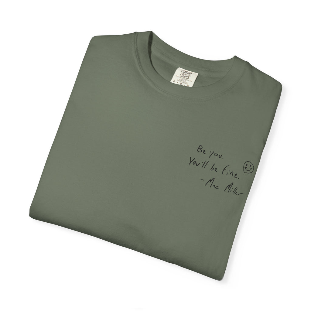 Smiley Sketch T-Shirt — 'Be You' Chest Script & Hand-Drawn Back Smiley