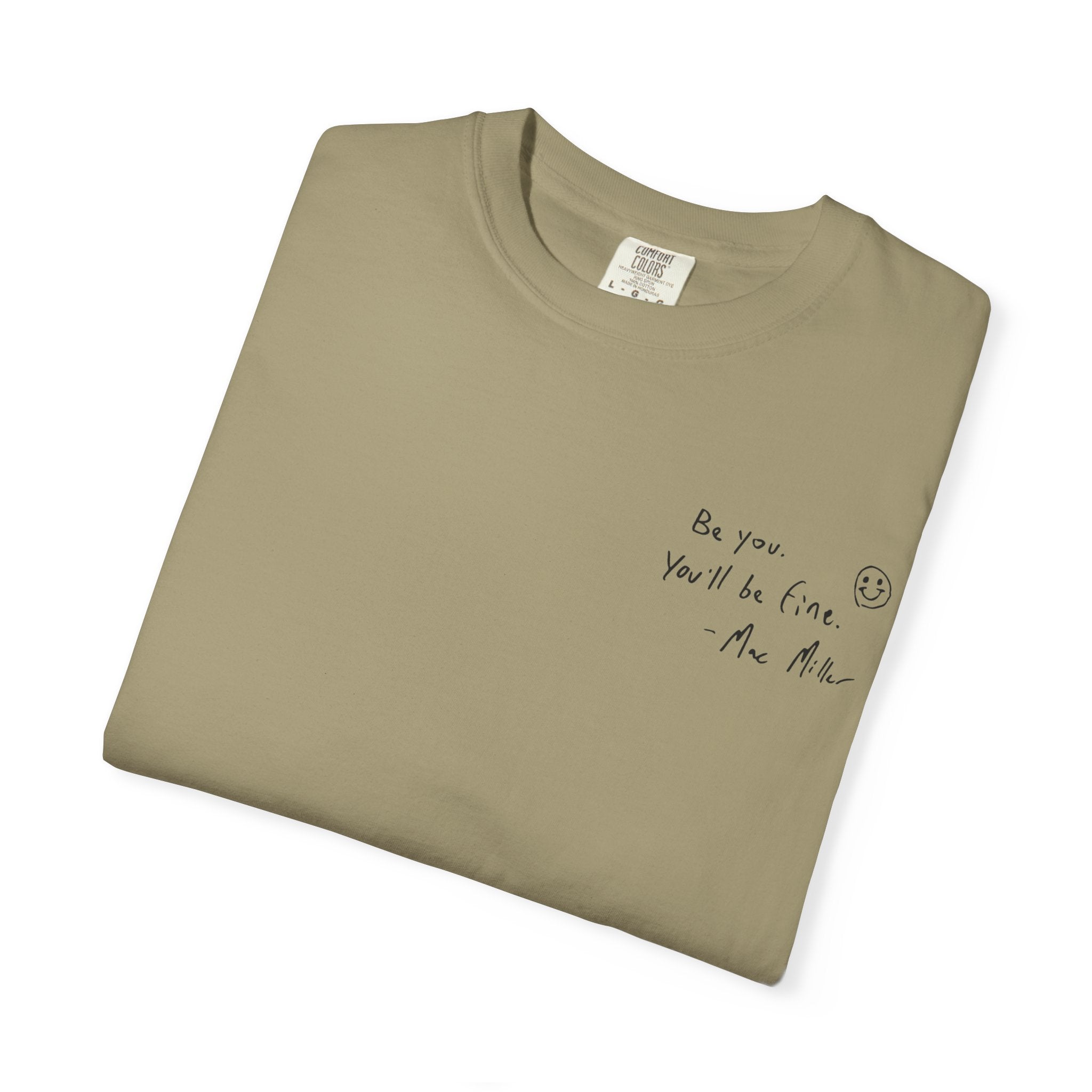 Smiley Sketch T-Shirt — 'Be You' Chest Script & Hand-Drawn Back Smiley